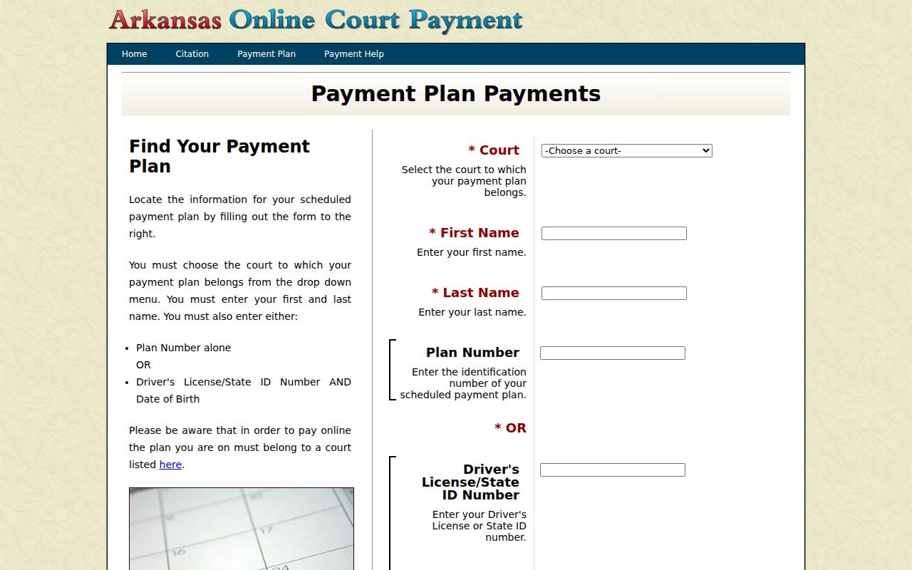Drew County bench warrant payment plan lookup
