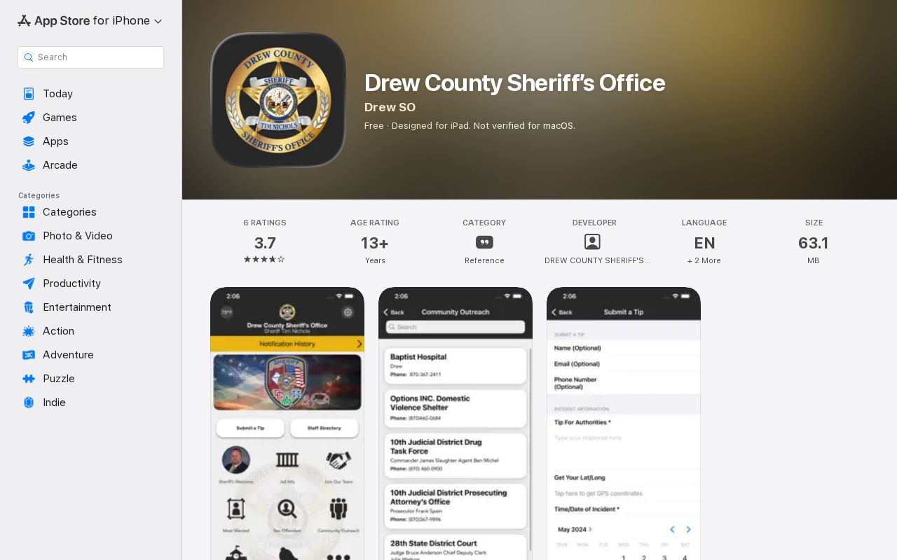 Drew County most wanted program in the official sheriff app