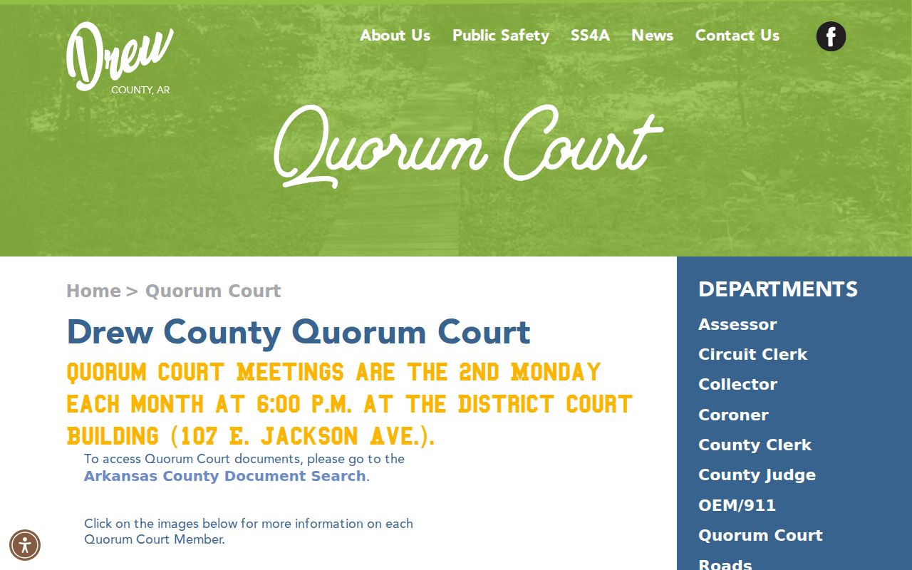 Drew County most wanted county government and court setting