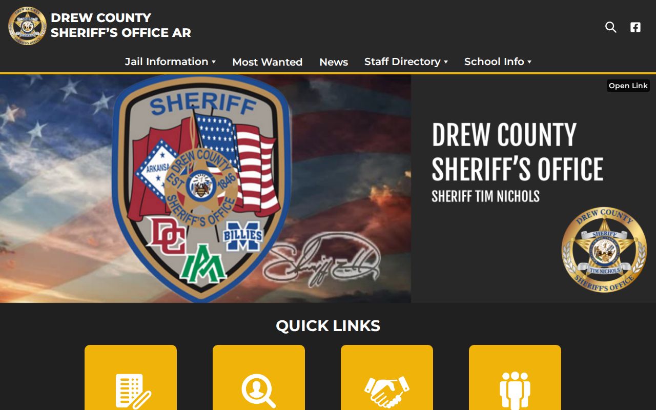 Drew County Sheriff official website warrant and public information channels